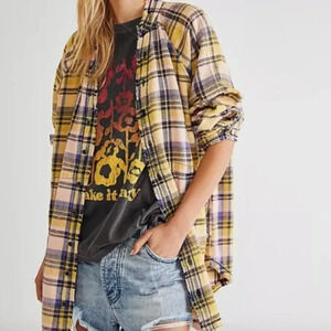 We The Free Summer Daydream Plaid Button down size medium